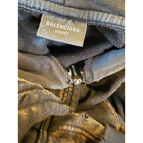Balenciaga 2023 mud show hoodie SS23 Runway Distressed muddy S small oversized - Picture 3 of 16